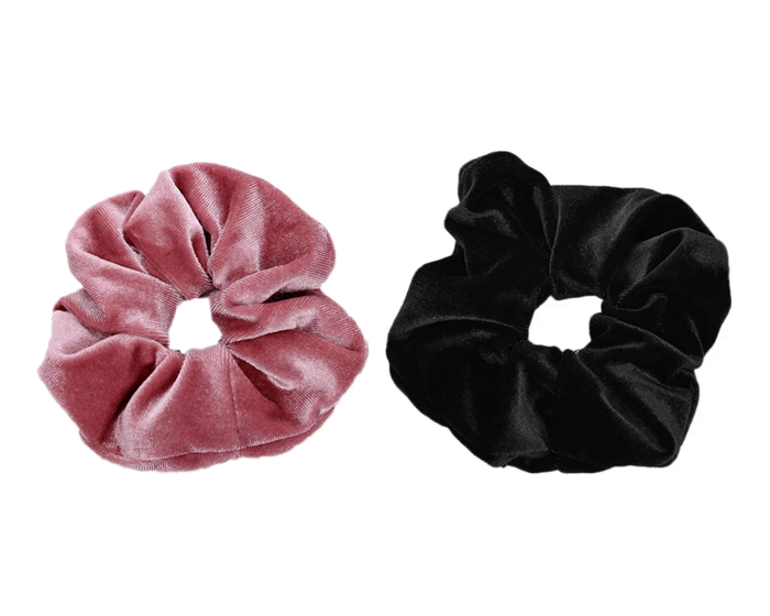 Scrunchie Haarelastiek Roze&Zwart (2st) afbeelding