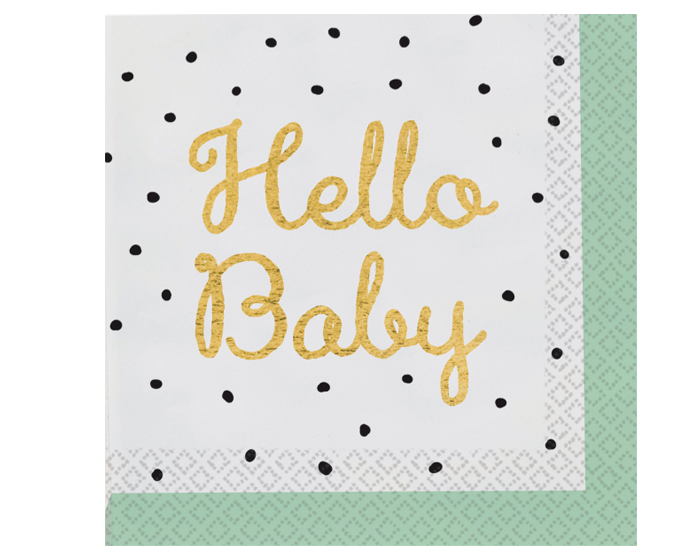 Servetten Hello Baby Dots (16st) afbeelding