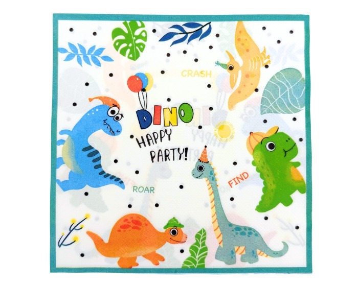 Servetten Dino - 33x33cm - 20 stuks afbeelding