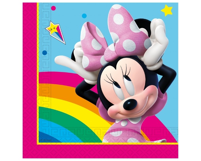 Servetten Minnie Mouse Rainbow Make Me Smile - 20 stuks afbeelding