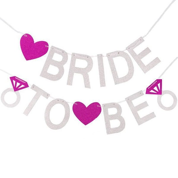 Glitter Slinger BRIDE TO BE Zilver afbeelding