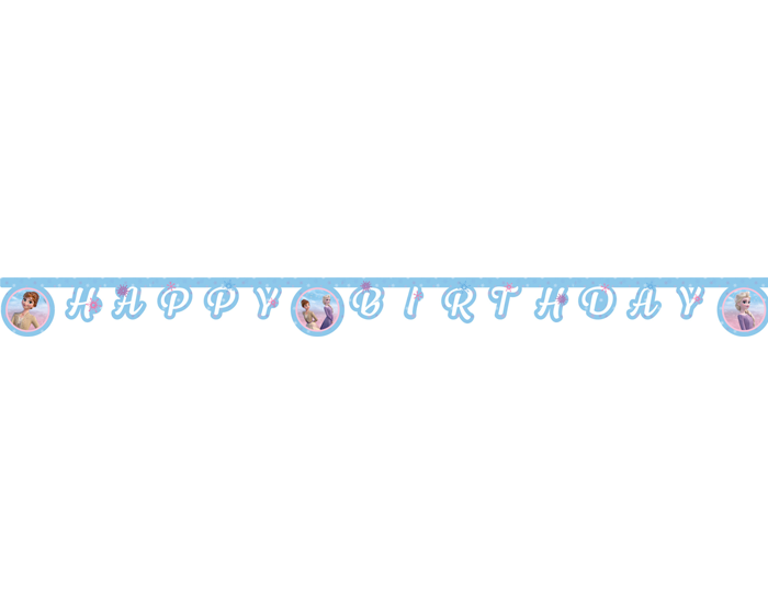 Slinger Happy Birthday Frozen 2 - 2 meter afbeelding
