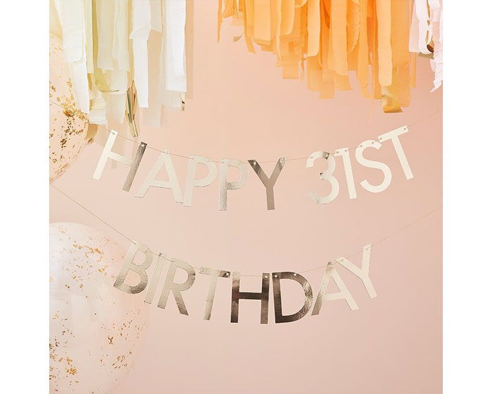 Slinger Happy Birthday Customize Goud Ginger ray afbeelding
