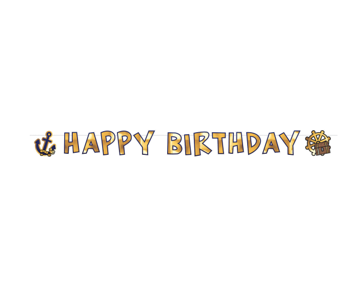 Slinger Happy Birthday Piraten Map (1,8m) afbeelding