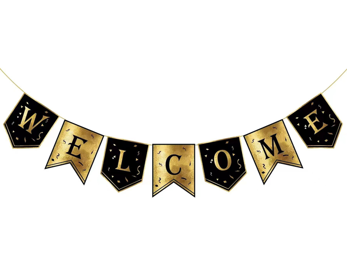 Slinger Welcome Goud&Zwart afbeelding