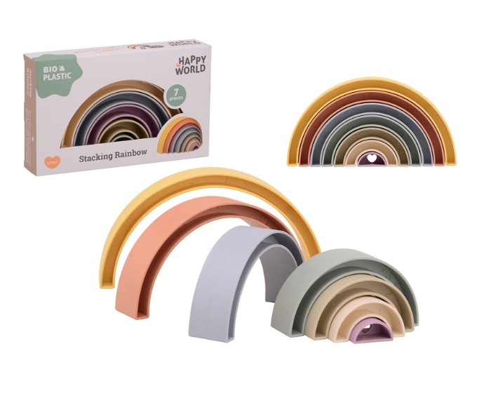Happy World Stapel Regenboog Bio Plastic afbeelding