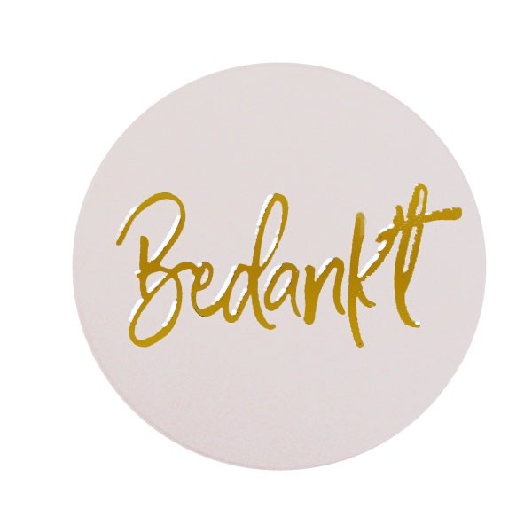 Stickers Rond Bedankt Goud (24st) afbeelding