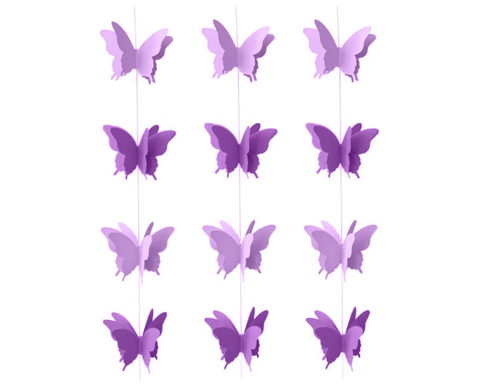 String Versiering Vlinder 3D Paars afbeelding