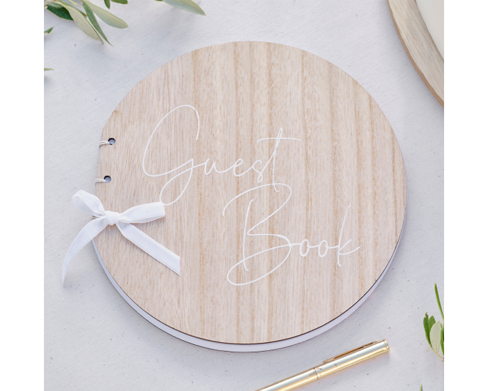Houten Gastenboek Rond Ginger Ray afbeelding
