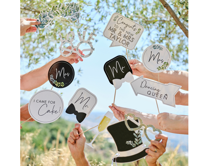 Photobooth Props Wedding Personaliseerbaar Ginger Ray (12st) afbeelding