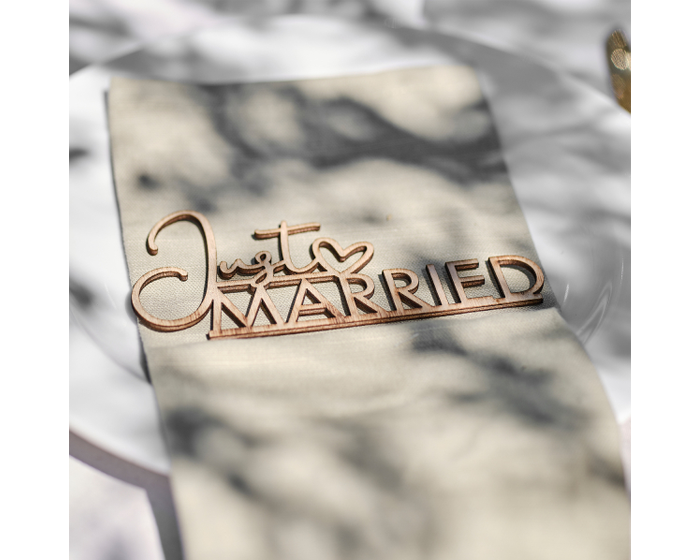 Houten Tafeldecoratie Just Married Ginger Ray (6st) afbeelding