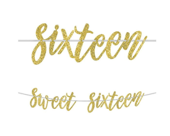 Glitter Slinger Sweet Sixteen Goud afbeelding