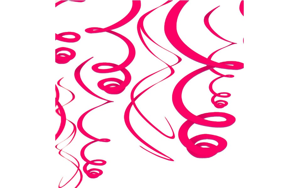 Deco Swirls Donkerroze afbeelding