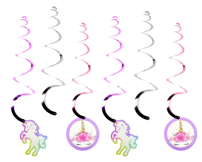 Swirls Unicorn (6st) afbeelding