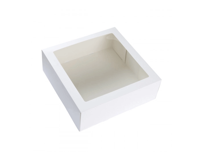 Taartdoos met venster Wit 32x32x12cm (2st) afbeelding