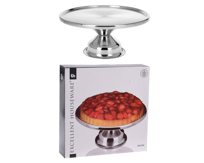 Taartplateau RVS (33cm) afbeelding