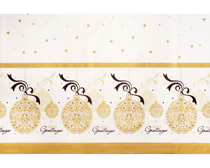 Tafelkleed Season's Greetings&Gold Stars - 137x274cm afbeelding