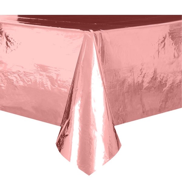Plastic Tafelkleed Metallic Roségoud afbeelding