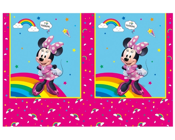 Tafelkleed Minnie Mouse Rainbow Makes Me Smile - 120x180cm afbeelding