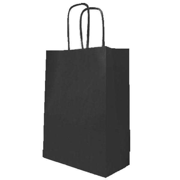 Papieren cadeautasje zwart - 10 stuks - 8x21 cm afbeelding