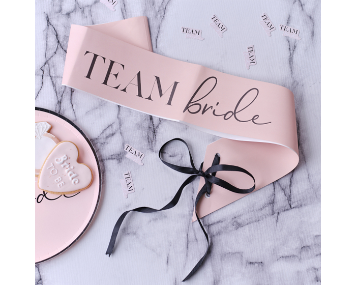 Sjerpen Team Bride Roze&Zwart Ginger Ray (6st) afbeelding