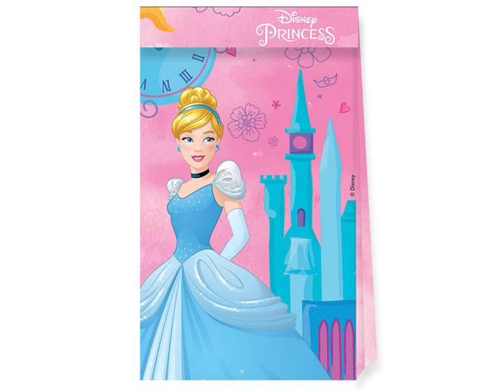 Papieren Uitdeelzakjes Disney Princess - 4 stuks afbeelding