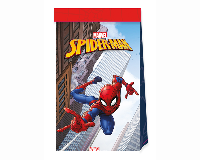 Papieren Uitdeelzakjes Spider-Man (4st) afbeelding
