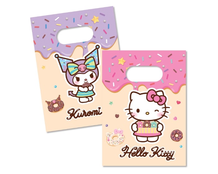 Papieren Uitdeelzakjes Hello Kitty&Kuromi - 16x22cm - 4 stuks afbeelding