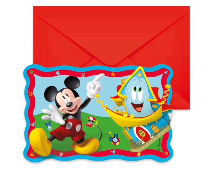 Uitnodigingen Mickey Mouse - 6 stuks afbeelding