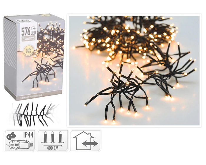 Clusterverlichting 576LED Warm Wit (4m) afbeelding