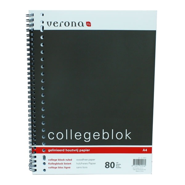 Collegeblok 23-Rings A4 Gelinieerd afbeelding