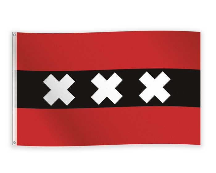Vlag Amsterdam (90x150cm) afbeelding