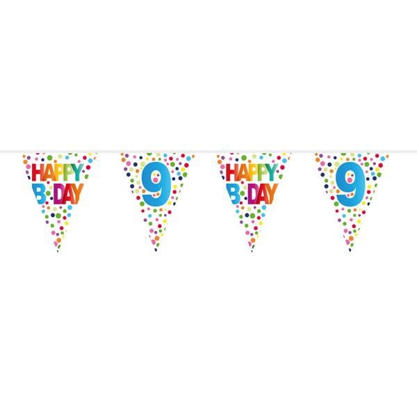 Vlaggenlijn Dots 9 Jaar 10m afbeelding
