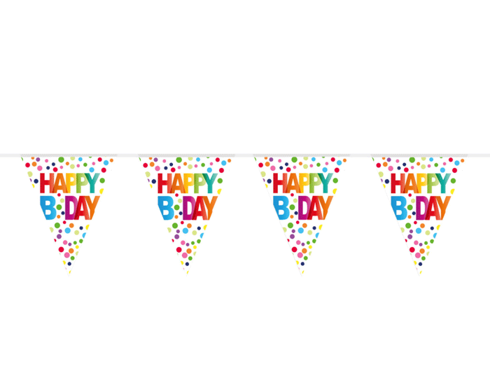 Vlaggenlijn Happy Birthday Dots (10m) afbeelding
