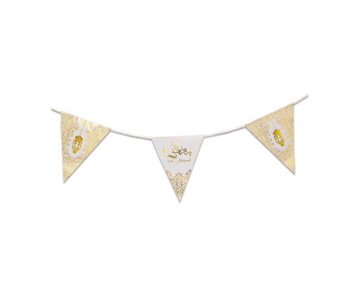 Plastic Vlaggenlijn Eid Mubarak - 6m afbeelding