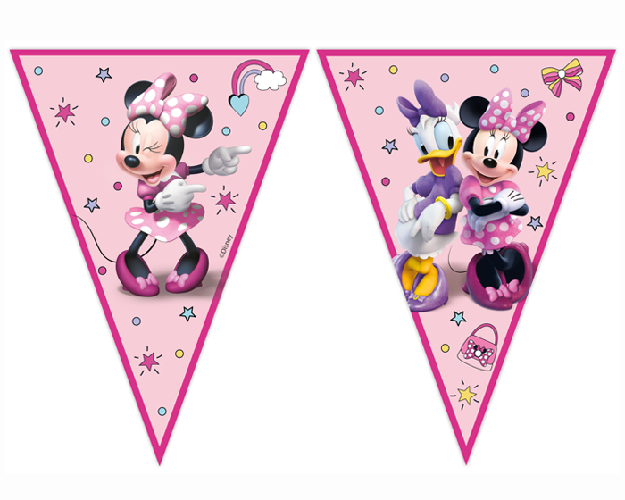 Papieren Vlaggenlijn Minnie Mouse (2,3m) afbeelding