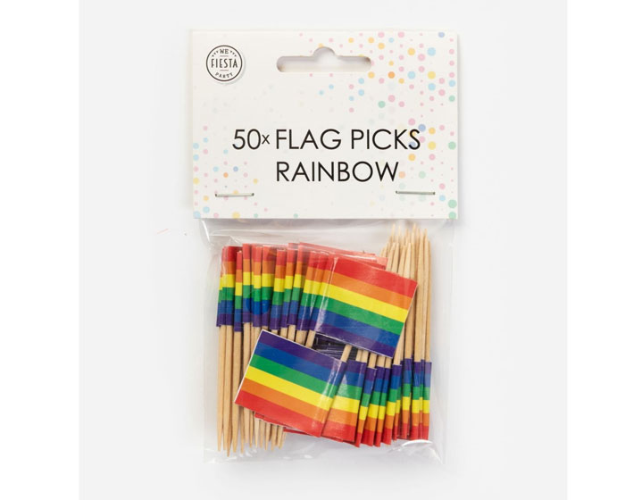 Vlagprikkers Regenboog (50st) afbeelding