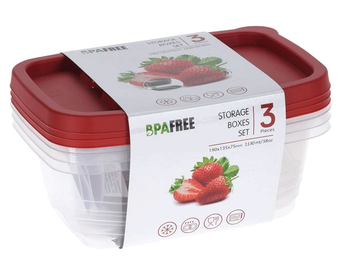 Voorraaddoosset Rood 1130ml (3st) afbeelding