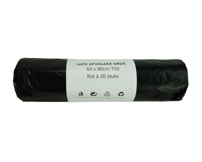 Afvalzak 60L - 60x80cm - 20 stuks afbeelding