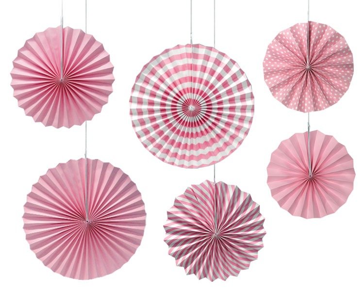 Deco Waaiers Roze (6st) afbeelding