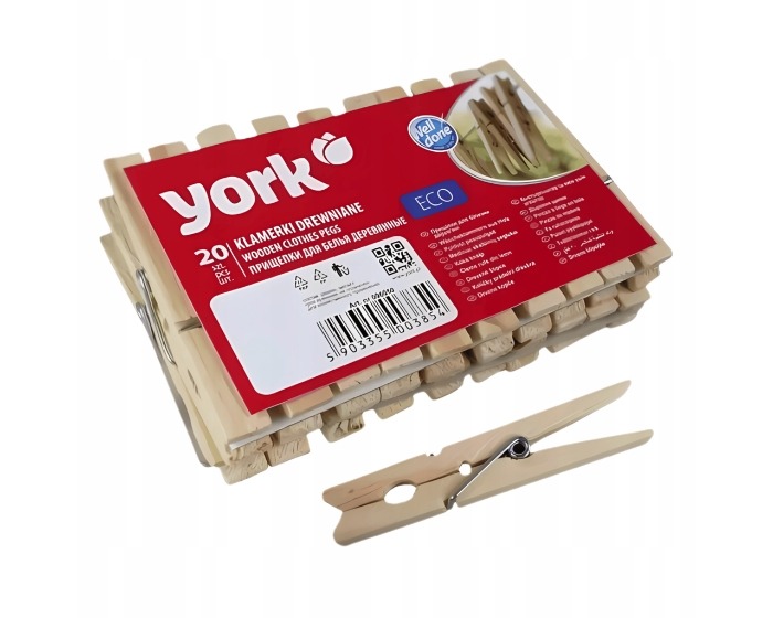 Wasknijpers York Hout - 20 stuks afbeelding
