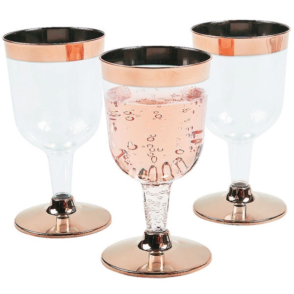 Wijnglazen Metallic Rose Goud (4st) afbeelding